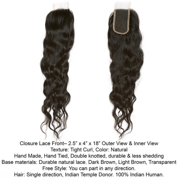Tight Curl Closure Lace Front