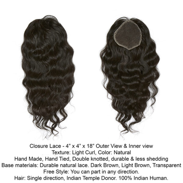 Tight Curl Closure Lace Silk Top